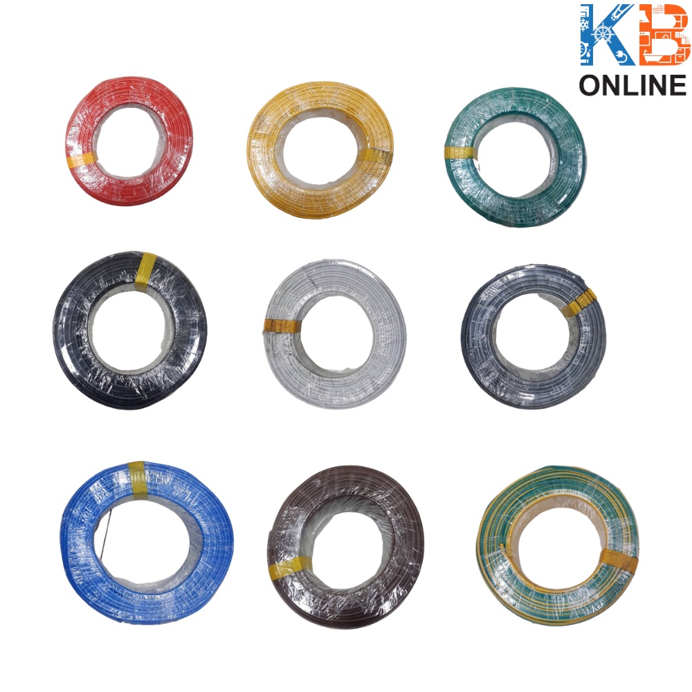 สายไฟฟ้า IEC 02 (VSF) ขนาด 1x2.5 ตร.มม. ยาว 100 เมตร หลากสี [Cable (VSF) 1x2.5 sq.mm. length 100 m. 