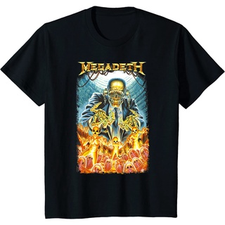 เสื้อยืดสีขาวเสื้อยืด คอกลม ผ้าฝ้าย พิมพ์ลาย Megadeth – Nuke Vic แฟชั่นฤดูร้อน สําหรับผู้ชายS-4XL