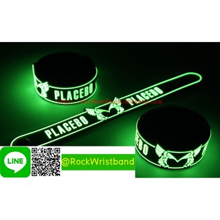 Placebo ขายริสแบนด์เรืองแสง  PBO341NA Wristband สายรัดข้อมือวงร็อค