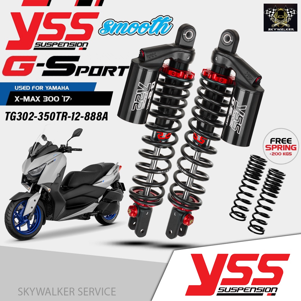 (ผ่อนชำระ0%) โช๊ค YSS G-SPORT Black series smooth ใช้กับรุ่น X-MAX300 (แท้100%) รับประกันโรงงาน