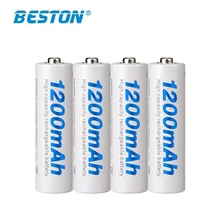 ถ่านชาร์จAA Beston 1200mAh 1.2V ถ่านชาร์จ จำนวน 4 ก้อน ฟรีกล่องใส่ถ่าน คุณภาพสูง ราคาถูก