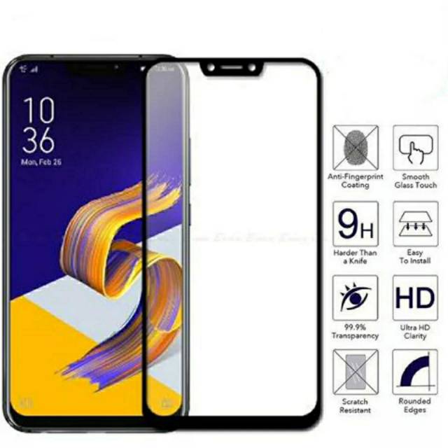 กระจกนิรภัย 9D Asus Zenfone 5 ZE620KL / 5z ZS620KL / 5Q Lite ZC600KL Full Cover Screen Protector
