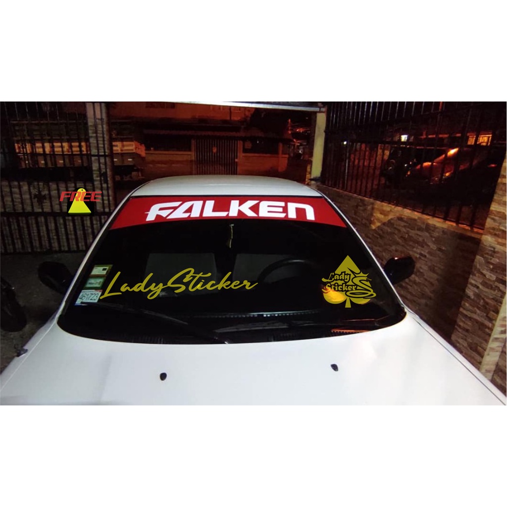 FALKEN สติ๊กเกอร์ติดกระจกหน้ารถ FALKEN SPORT RACING สติ๊กเกอร์กระจก PLUS BASE