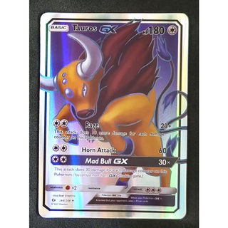 Tauros GX Card 144/149 เคนเทารอส Pokemon Card Gold Flash Light (Glossy) ภาษาอังกฤษ