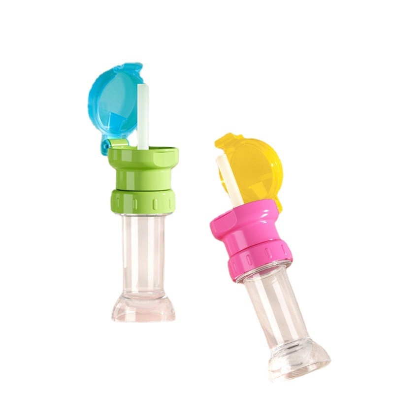 Blove * เด็กวัยหัดเดินเทรนเนอร์ถ้วยฝาปิดด้วยซิลิโคนฟางเกรดหมวกหลอด Sippy ฝาปิดสําหรับทารกดื่มด้วยตนเองป้องกันการรั่วไหล Portabl