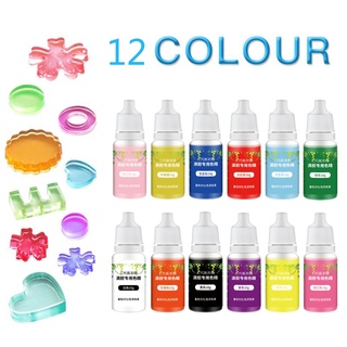 ชุดสีเรซิ่นย้อมสีผม 12 สี Epoxy Resin แบบใส