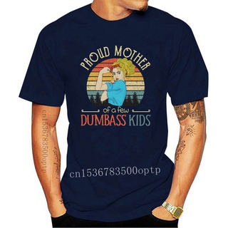 #เสื้อเมนเชิ้ตเสื้อยืดลําลอง แขนสั้น พิมพ์ลาย Proud Mom Of Dumbass WoFunny เหมาะกับของขวัญวันแม่ สตรีท สําหรับผู้ชาย และ