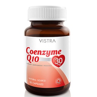 VISTRA Coenzyme Q10 Natural (Soft Gel) 30 แคปซูล/ 60 แคปซูล บำรุงหัวใจ