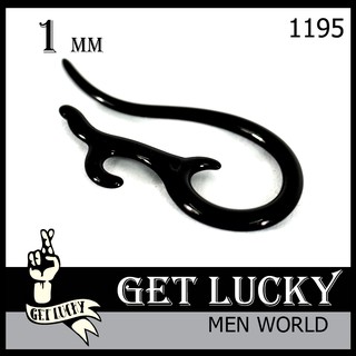 จิวระเบิดหู จิวขยาย ผู้ชาย/ผู้หญิง GET LUCKY ชุด(1ชิ้น) สีดำ ขนาด3mm จิวหูห่วง จิวหลอก