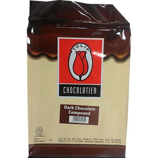 Tulip Dark Chocolate Compound 1kg ทิวลิป ดาร์คชอคโกแลต คอมพาวนด์