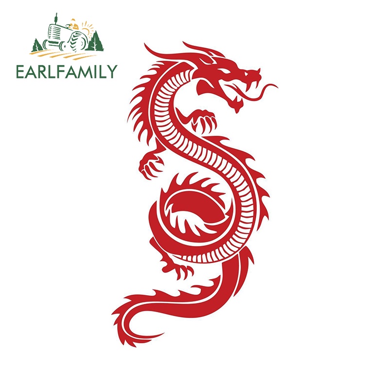 EARLFAMILY 13 ซม.มังกรรถสติกเกอร์แล็ปท็อป Windows ไวนิล Decals รถประตู Protector RV SUV ATV ครีมกันแดดกันน้ําตลกรถอุปกรณ์เสริม