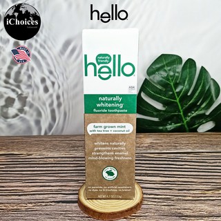 ยาสีฟัน Hello® Naturally Whitening Fluoride Toothpaste Farm Grown Mint 133 g