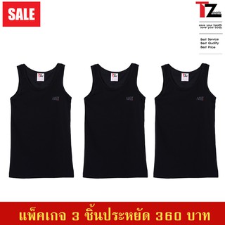 เสื้อกล้ามทอมทีซีค TZ89S Contton 2 step (สีดำ/คอกลม)แพ็ค3ตัวสุดคุ้ม