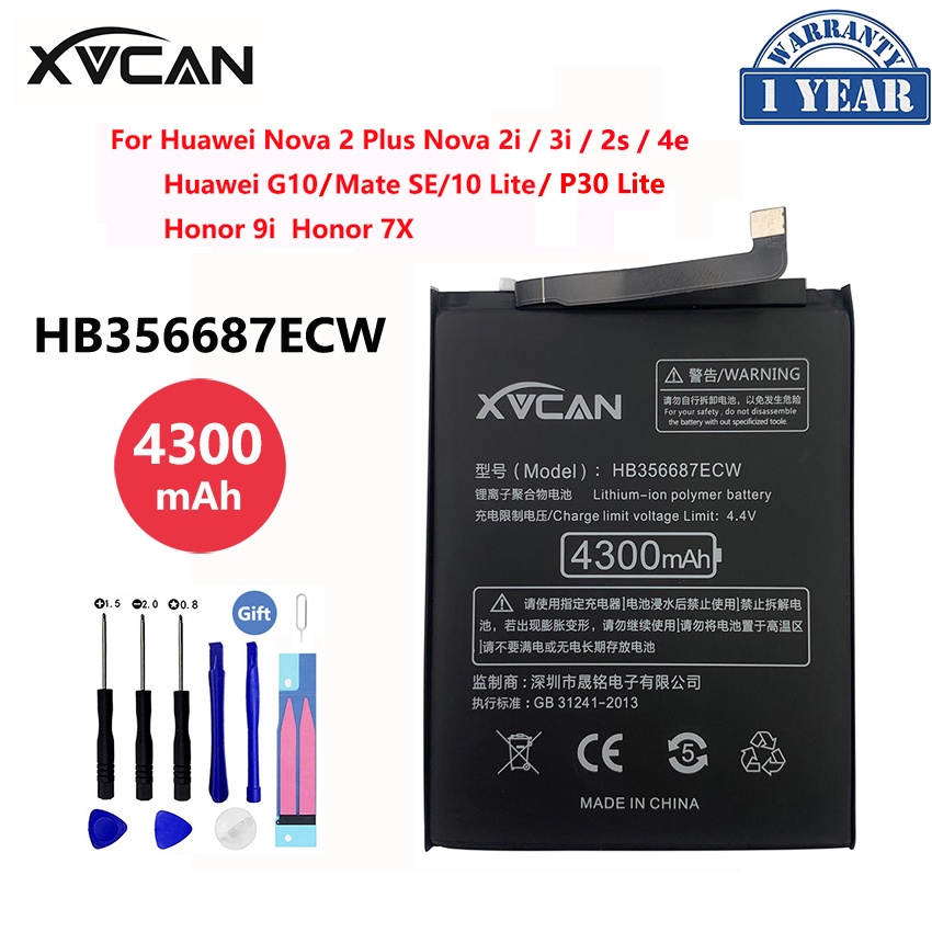 Original XVCAN 4300mAh Battery HB356687ECW For Huawei Nova 2 plus 2i 3i 4e 2S G10 Mate SE 10 Lite Honor 7x 9i P30 Lite02