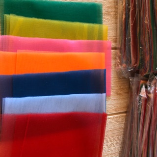 ผ้าแพร 7 สี เนื้อดีสีสด/ชุดกลาง/ผ้าแพรเนื้อดี ขายส่งยกถุง  100 ชื้น