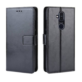 Nokia 8.1 เคส Leather Case เคสโทรศัพท์ Stand Wallet Nokia 8.1 Nokia8.1 เคสมือถือ Cover