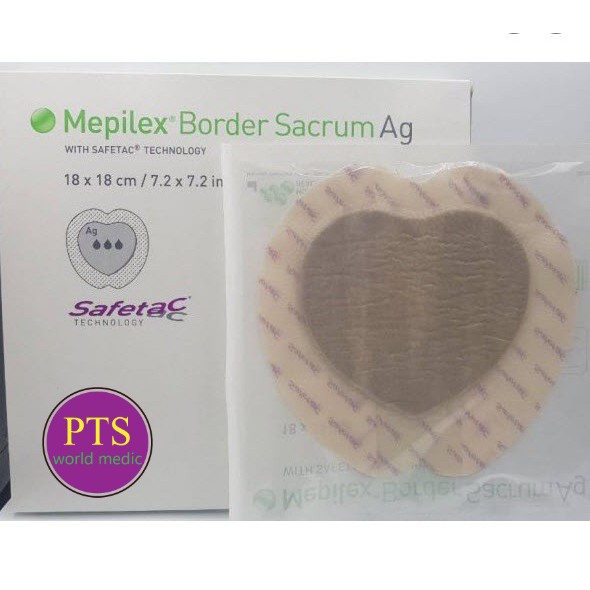 Mepilex Border Sacrum Ag 18x18 cm (1 แผ่น)