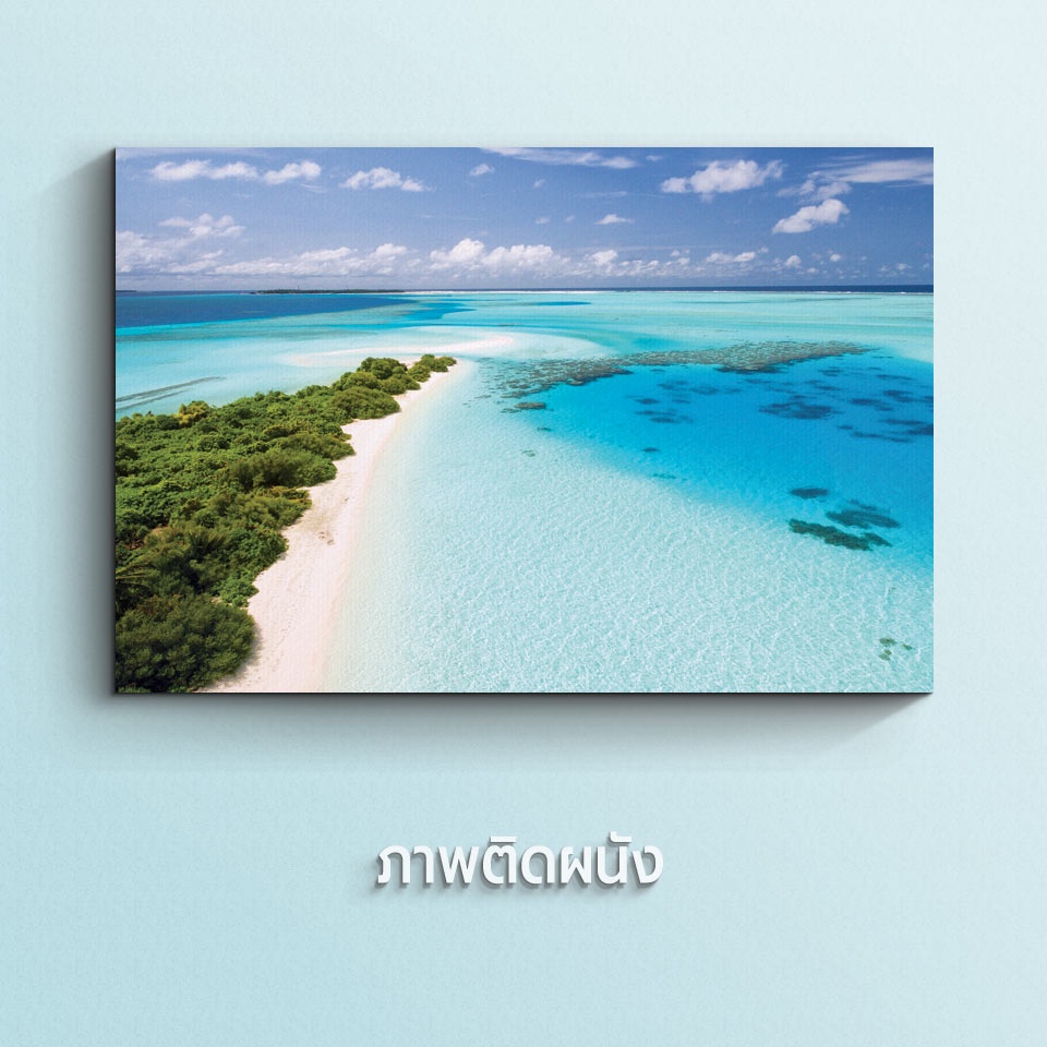 ภาพติดผนัง กรอบรูปทะเล กรอบรูปติดผนัง ของตกแต่งห้องนอน แต่งบ้าน แนวสไตล์ทะเล