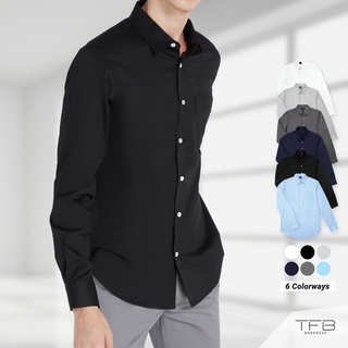 เสื้อเชิ้ตแขนยาว สีดำ TFB Workwear