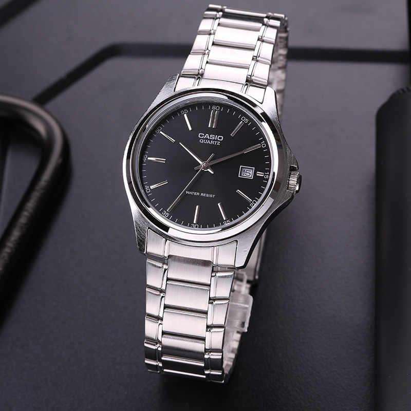 Casioรุ่น LTP1183A1A นาฬิกาข้อมือผู้หญิง สายสแตนเลสสีเงิน หน้าปัด สีดำรับเต็ม