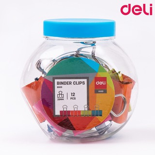 คลิปหนีบสี 111 Deli 8559 (กระป๋อง 1 โหล) Paper Clips คลิปหนีบกระดาษแฟนซี 12 ชิ้น