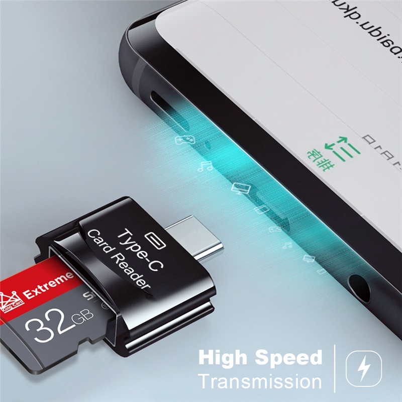 Aloy อะแดปเตอร์แปลงการ์ดรีดเดอร์ Type-C TF Micro-SD OTG สําหรับโทรศัพท์มือถือ PC