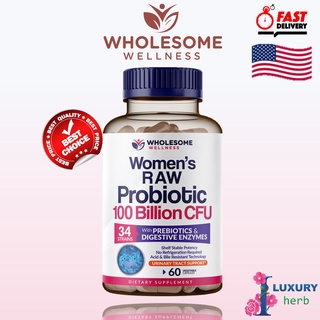 Women’s Raw Probiotics 100 Billion CFU Organic With Prebiotics, Digestive Enzymes 60 capsules exp05/2026