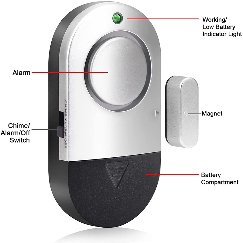 Kiprun ประตูหน้าต่างนาฬิกาปลุก, Home Security ไร้สาย Burglar Alarm ประตูแม่เหล็ก Sensor 120dB Anti-theft Alarm สําหรับบ้านเด็กความปลอดภัย,Burglar Alert ราคา ถูกที่สุด ดีลบีเคเค แกลเลอรีภาพที่ 6