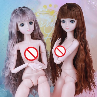 ใหม่ ของเล่นเด็ก ตุ๊กตาหยิกผม สีชมพู 1/3 BJD 22 ข้อต่อ 60 ซม.