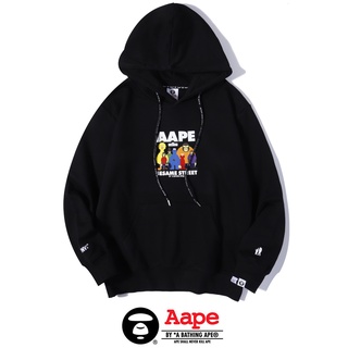 Aape เสื้อกันหนาว มีฮู้ด ผ้าฝ้าย พิมพ์ลาย แฟชั่นสําหรับผู้ชาย และผู้หญิง