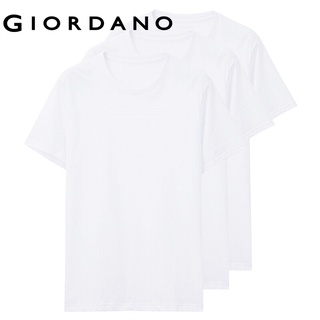 [Giordano] เสื้อยืด Giordanoเสื้อยืดแขนสั้น คอกลม ผ้าคอตตอน (1แพค บรรจุ 3ชิ้น) Free Shipping 01245504 BCFA