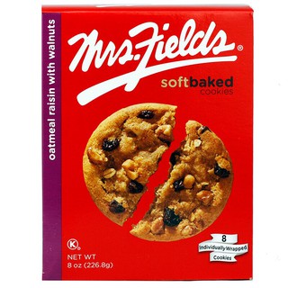 คุกกี้ข้าวโอ๊ตผสมลูกเกดและวอลนัต มิสซิสฟิลด์ 226.8กรัม Mrs Fields Oatmeal Raisin with Walnuts Cookies