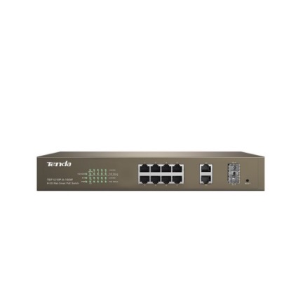 TENDA 8-port 10/100M + 2 พอร์ต Gigabit TP/SFP Combo PoE Web Smart Switch PoE Switches TEF1210P-8-150