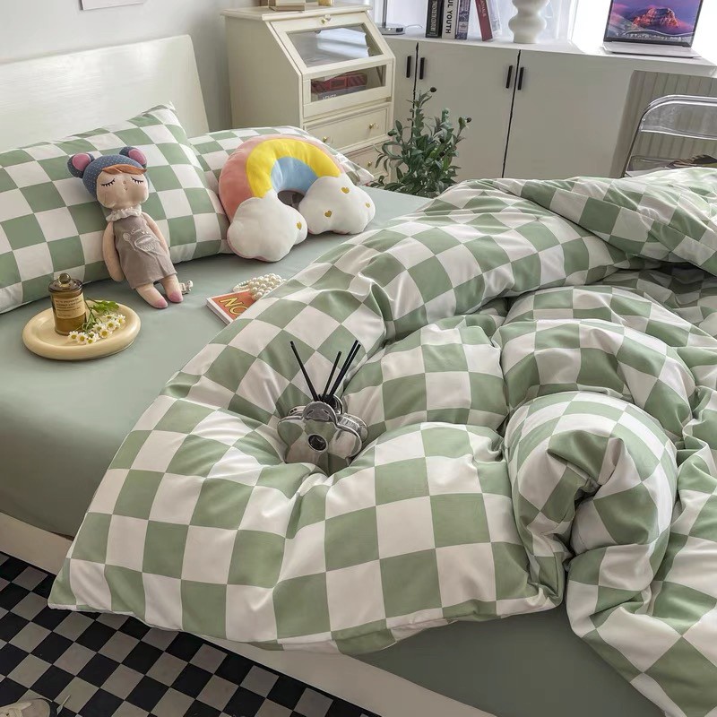 Sweetdream_by Nakin - ผ้าปูที่นอนลายตาราง 3-6ฟุต✨ครบชุด 6 ชิ้น พร้อมส่ง🎇 ส่งของทุกวัน🎇 - รูปที่ 3