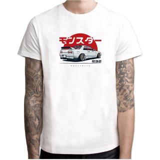 เสื้อยืดแขนสั้น พิมพ์ลาย Monster Skyline R32 GTR สไตล์วินเทจ แฟชั่นสําหรับผู้ชาย