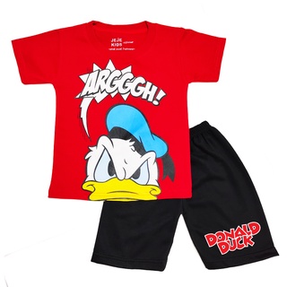 เสื้อยืด ลาย Donald Duck สีแดง สําหรับเด็ก