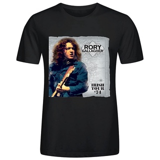 เสื้อผ้าผชเสื้อยืดผ้าฝ้าย 100 คอกลม พิมพ์ลาย Rory Gallagher Irish Tour 74 สําหรับผู้ชายS-5XL