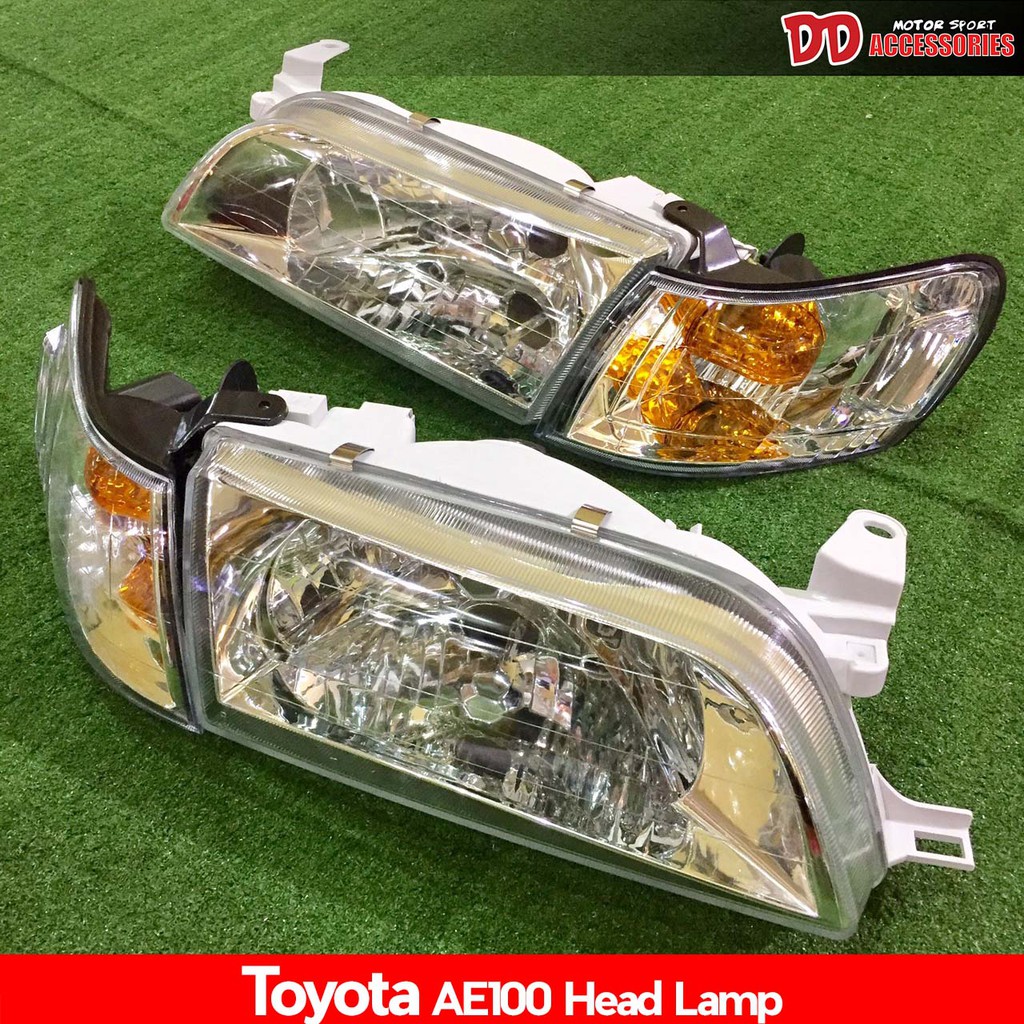 ไฟหน้า ae100 ae101 collora 1992-1995 โคมขาว เพชร รุ่นใหม่ <<ไฟหน้าเป็น โคมแก้ว>>