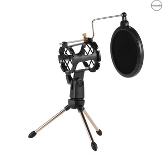 ขาตั้งไมโครโฟนขนาดเล็ก + Shock Mount Mic Holder + ฟิลเตอร์สําหรับสตูดิโอบันทึก