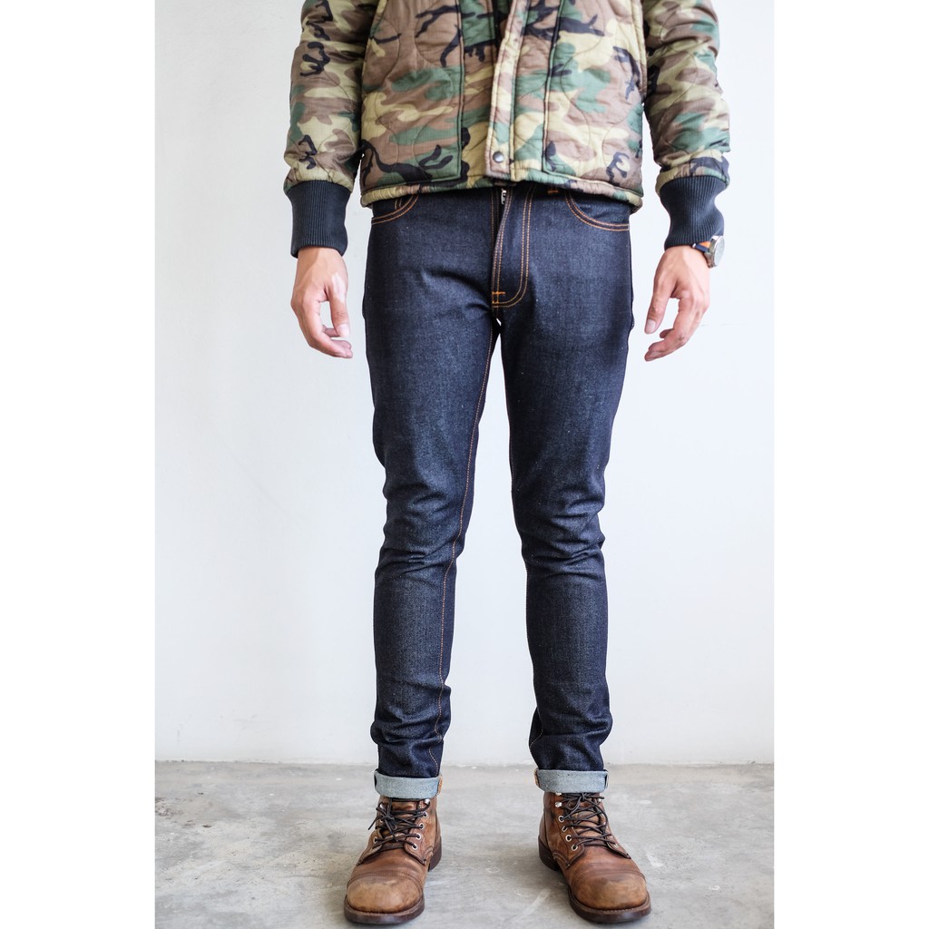 ฟรี Bag 300฿!!! Lean Dean Dry Japan Selvage แบรนด์ Nudie Jeans แท้ 100% by Goods & Raw