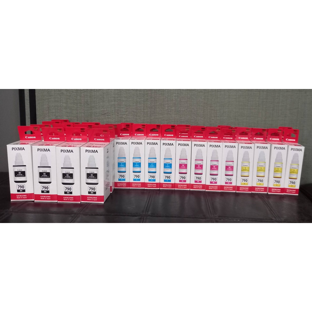 CANON  Gl-790 4สี BK,C,Y,M ของแท้ศูนย์ มีกล่องของใหม่ คุณภาพ100%จัดแพ็ค4ขวด4สี