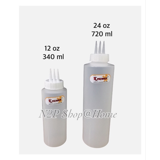 ขวดซอส หัว 3 รูสี ขาว ใส่นมข้น น้ำหวาน เกรดเอ