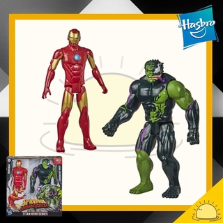 Marvel Titan Hero Spider-Man Maximum Venom Series:  Iron Man and Venomized Hulk 12 inch