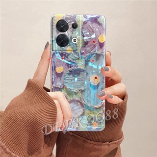 เคสโทรศัพท์มือถือ OPPO Reno 8 8Z 8Pro 7 7Z 7Pro 6 6Z 6Pro 5G 4G Shiny Bling Smartphone Case TPU Soft Purple Pink Flower Phone Cell Casing Girl Back Cover Reno8 Reno7 Reno6 Z Pro Reno8Z Reno8Pro