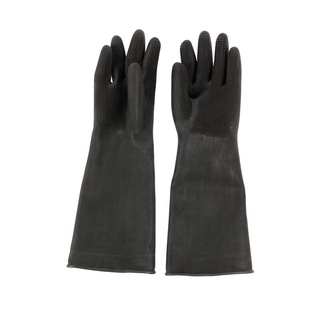 ถุงมือยาง 16 นิ้ว L สีดำ ไมโครเท็กซ์ SUPERBLACK HFC ถุงมือยาง Latex Gloves 16 Inch L Black Microtex SUPERBLACK HFC