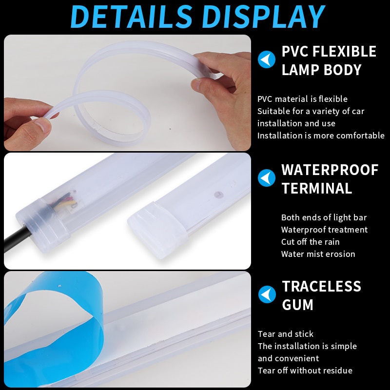 2เส้น ไฟเดย์ไลท์ พร้อมไฟเลี้ยว แบบวิ่ง30/45/60ซม.Ultrafine รถยนต์ DRL LED กลางวันไฟตัดหมอก ไฟตัดหมอก