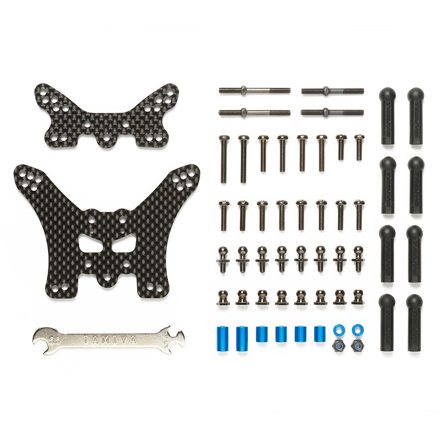 TAMIYA 54754 TT-02B CARBON DAMPER STAYS (FRONT & REAR)
