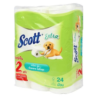 กระดาษชำระ SCOTT EXTRA DOUBLE ROLL แพ็ค 24 ชิ้น สะอาด ปลอดภัยต่อการใช้งาน