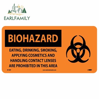 Earlfamily สติกเกอร์แฟชั่น ลาย Biohazard Eating Drinking Smoking JDM ขนาด 13 ซม. x 6.5 ซม. สําหรับตกแต่งรถยนต์