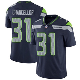 ใหม่ เสื้อกีฬาแขนสั้น ลายทีมชาติฟุตบอล Seattle Seahawks Nfl No.31 Chancellor ทรงหลวม สําหรับผู้ชาย และผู้หญิง